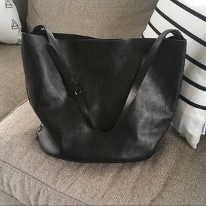 Madewell Marin Hobo Leather Tote Black
